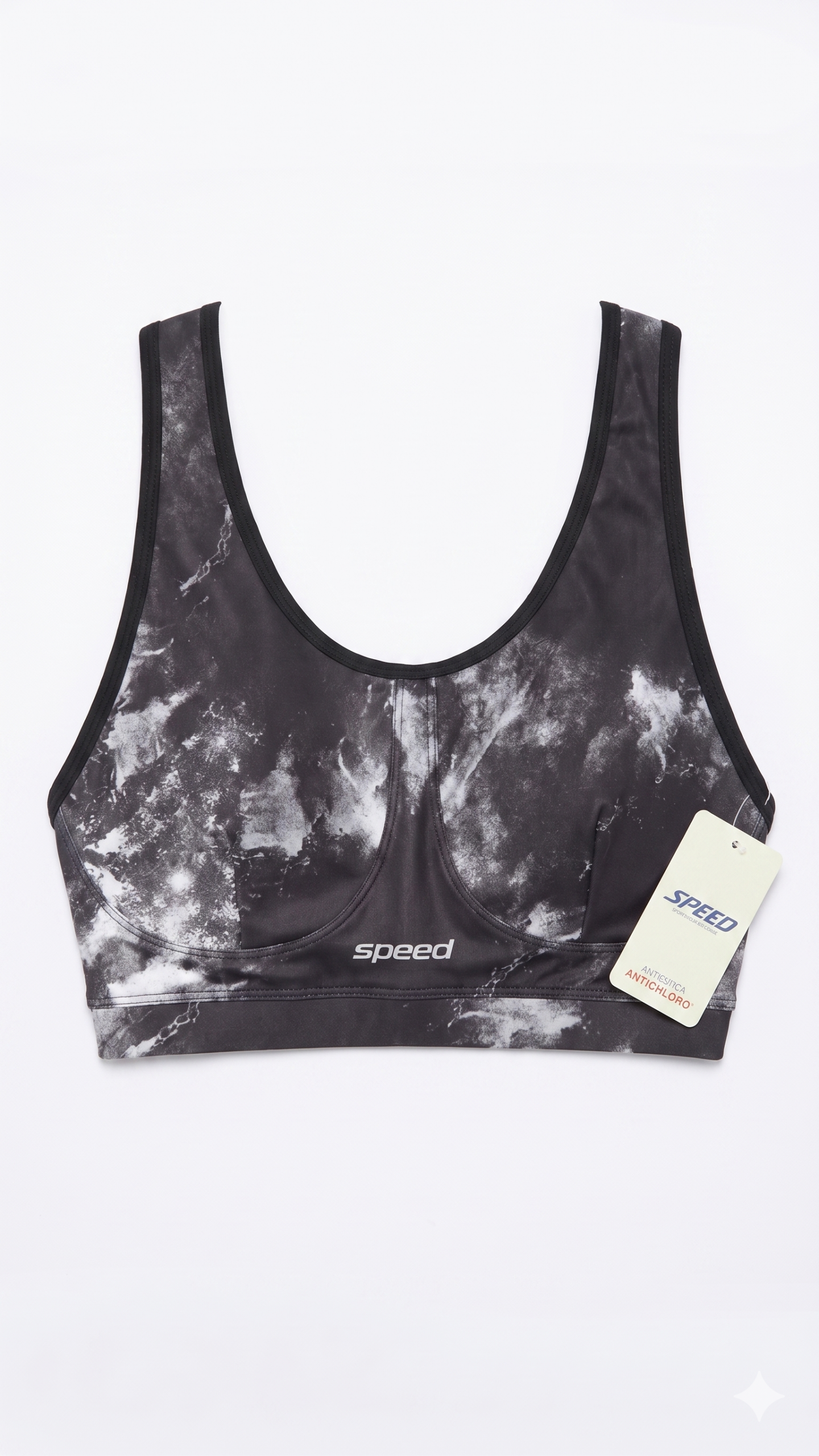 Top Natación Anticloro Estampado Speed con Taza