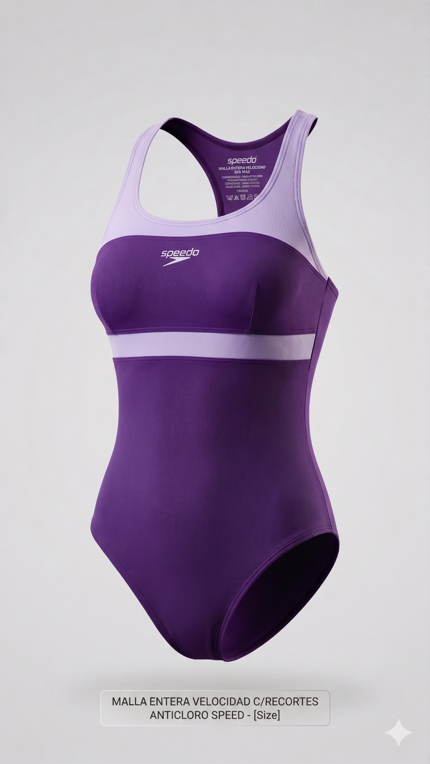 Malla Entera Natación con Líneas de Colores - Imagen 2