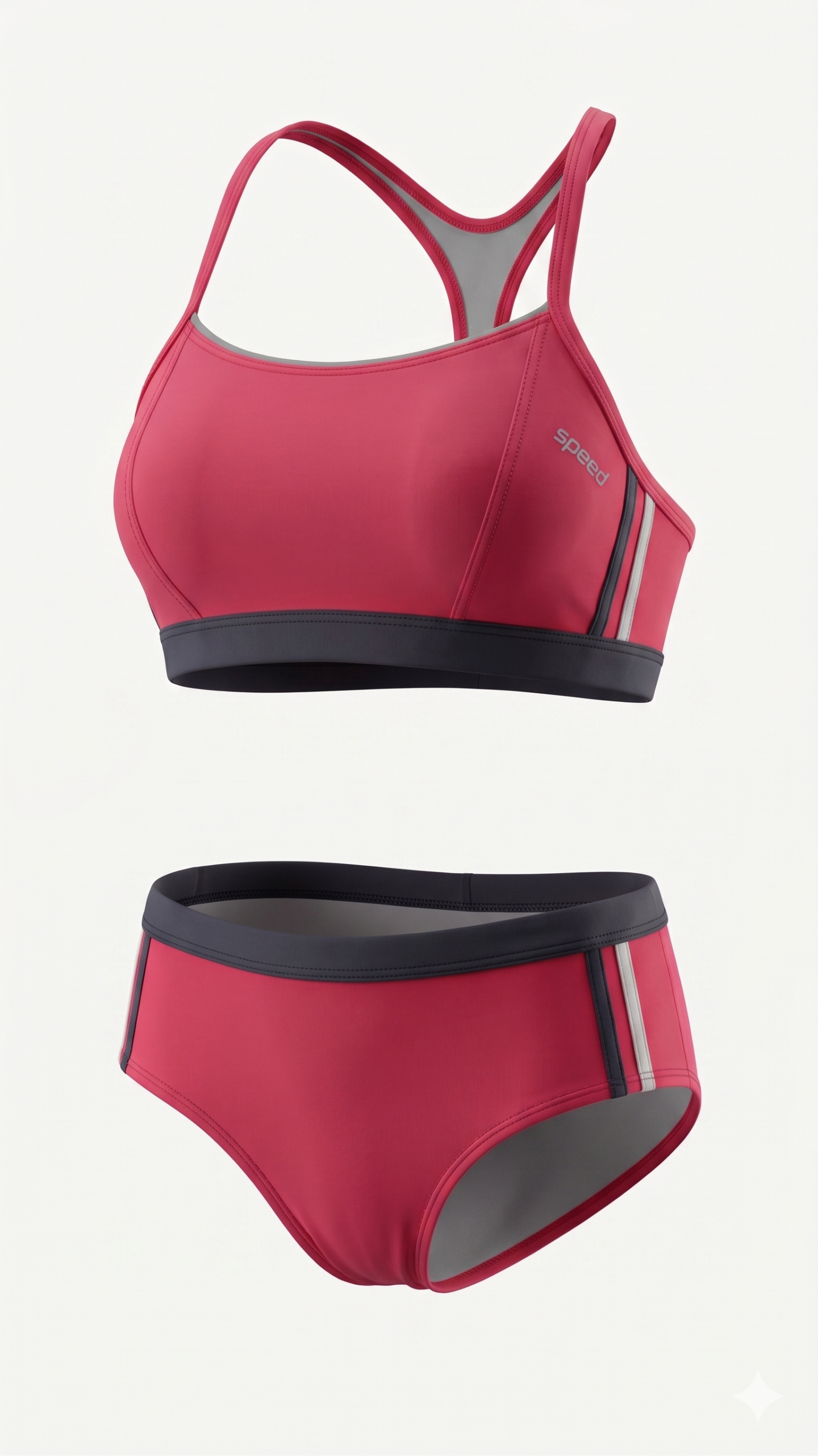 Conjunto Malla Vivos en Top y Culotte Anticloro Speed - Coral