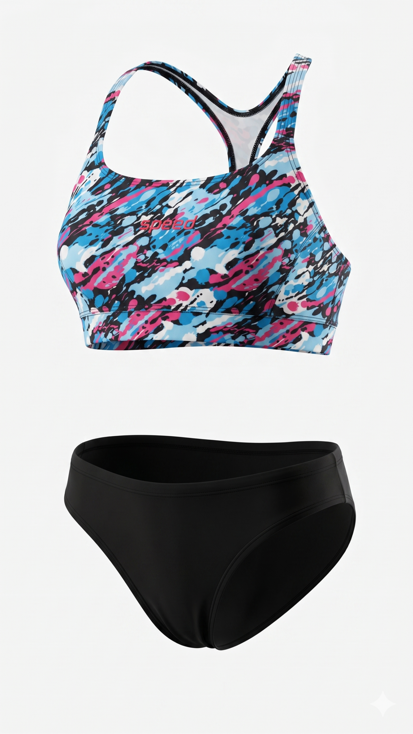 Conjunto Top Estampado y Vedetina Lisa Anticloro Speed
