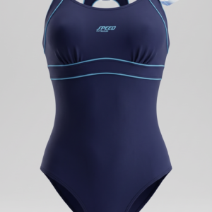 Malla Entera Natación Size Plus Bretel y Vivos Celeste