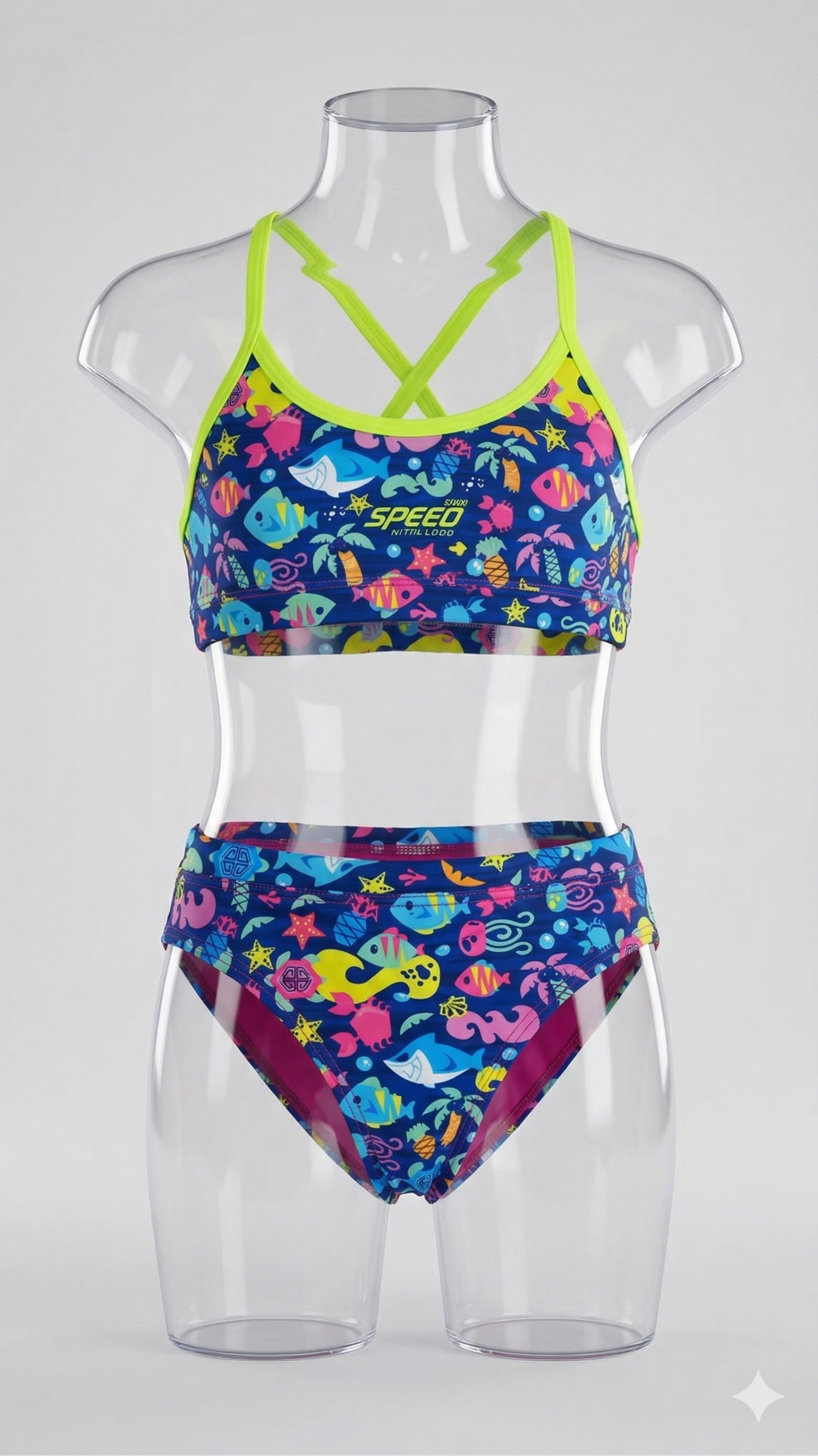 Malla 2 Piezas Niñas - Estampado peces