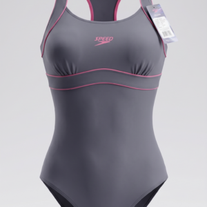 Malla Entera Natación Size Plus Bretel y Vivos Rosa