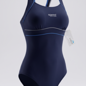 Malla Entera Natación Size Plus Bretel y Vivos Azul Marino