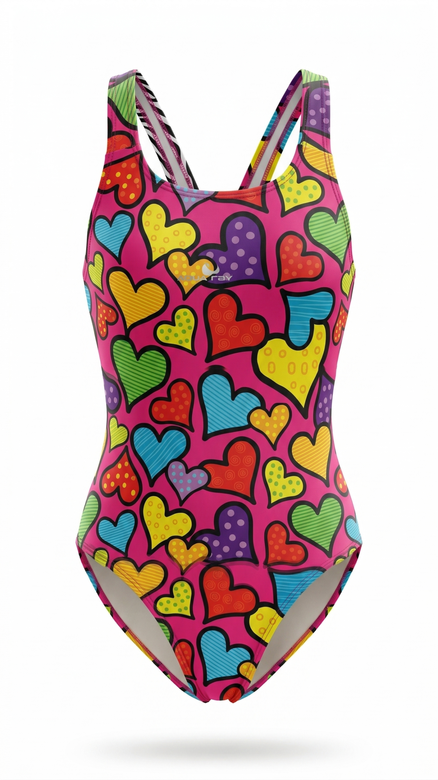 Malla infantil estampada Top ray - Corazones