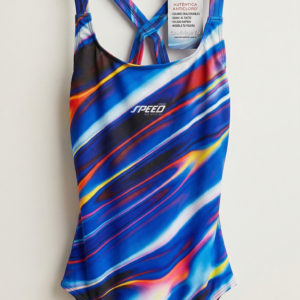 Malla Entera Speed Estampada - Rayas multicolor