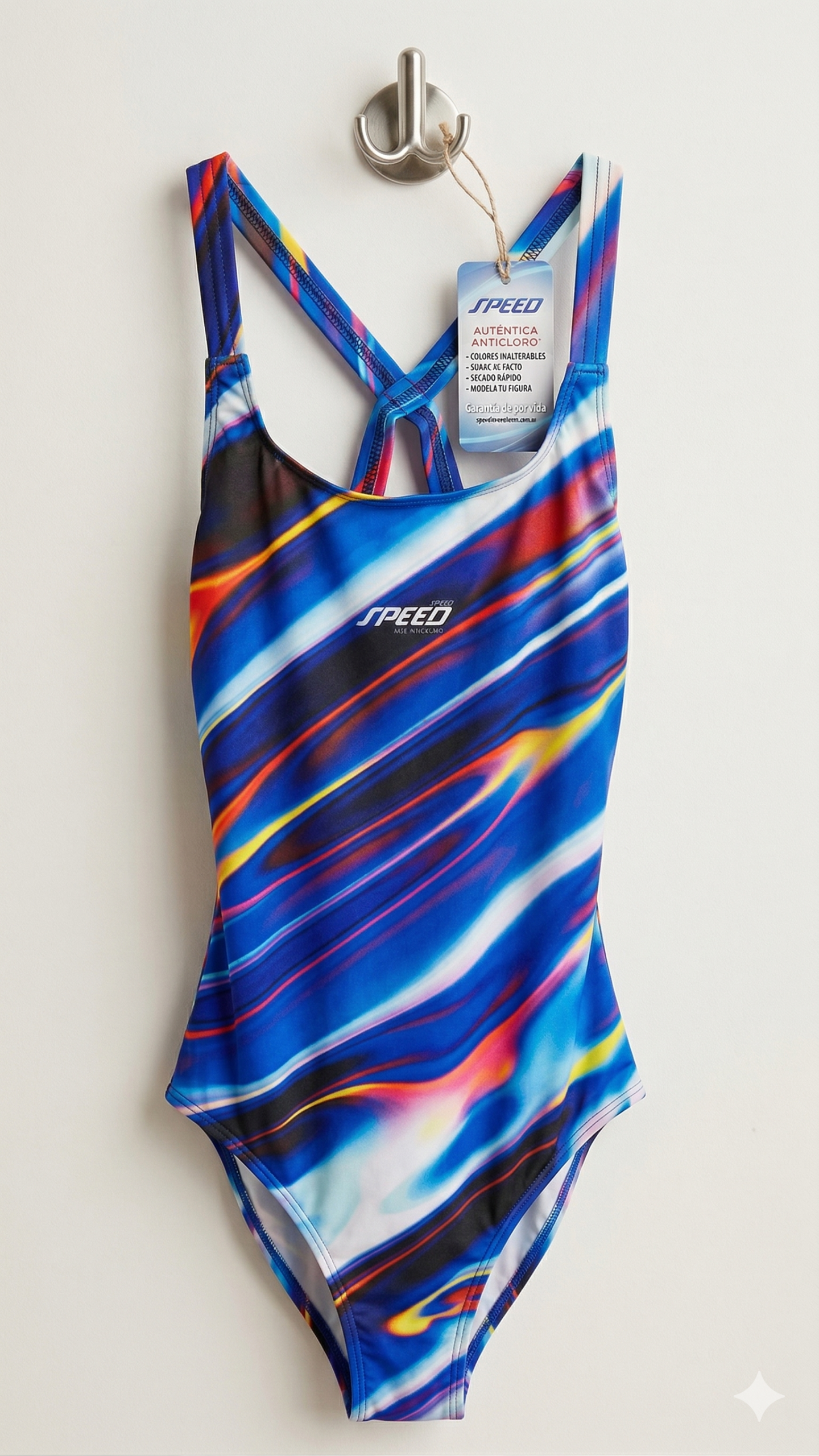 Malla Entera Speed Estampada - Rayas multicolor