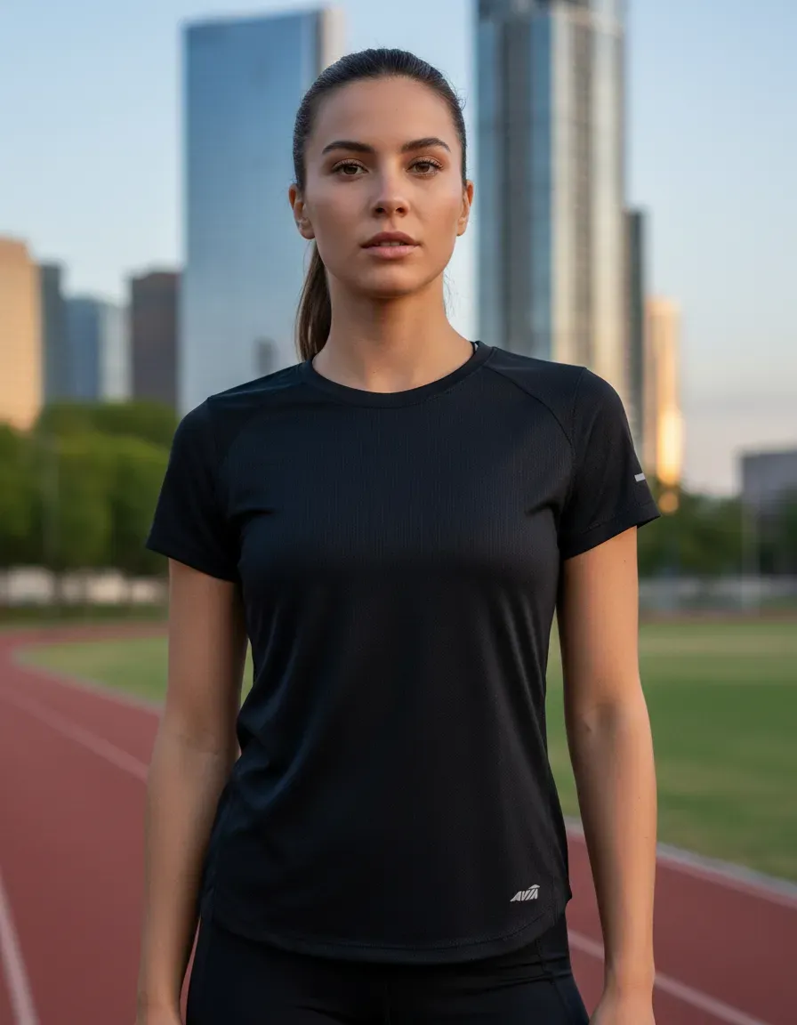 REMERA SPORT TRAMADA MUJER