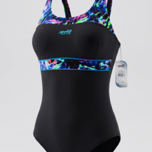 Malla Entera Natación con Línea de Color Multicolor