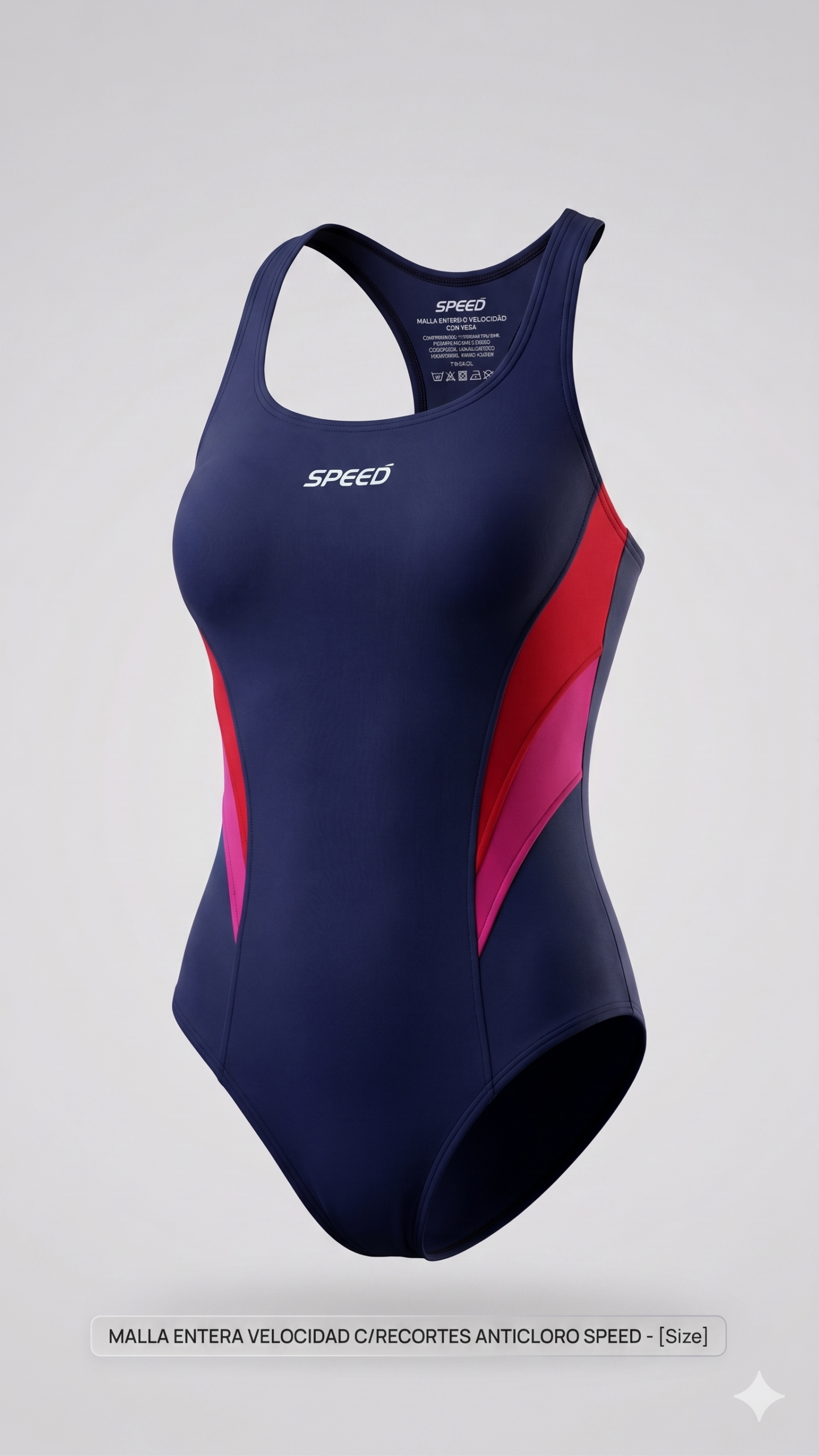 Malla Entera de Natación con Corpiño y Taza - Roja